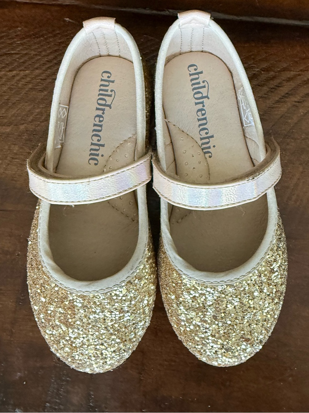 The Children's Place Gold Glitter Mary Jane Dress Shoes